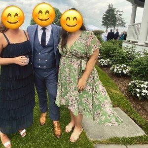 Torrid Pink & Green Floral Hi Low Dress - Size 1